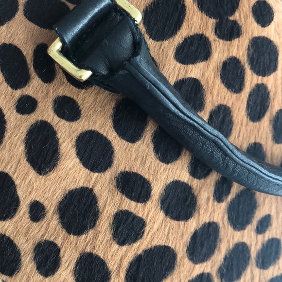 CLARE V Leopard Ponyhair Tote - Picture 8 of 8